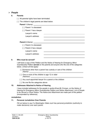 Form GDN M202 Emergency Minor Guardianship Petition - Washington, Page 4