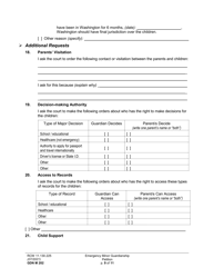Form GDN M202 Emergency Minor Guardianship Petition - Washington, Page 9
