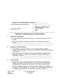 Document preview: Form GDN ALL002 Disclosure of Bankruptcy or Criminal History - Washington