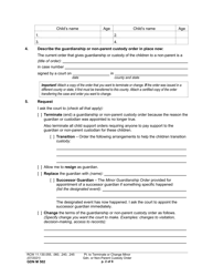 Form GDN M502 Petition to Terminate or Change Minor Guardianship or Non-parent Custody Order - Washington, Page 2