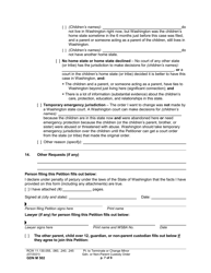 Form GDN M502 Petition to Terminate or Change Minor Guardianship or Non-parent Custody Order - Washington, Page 7