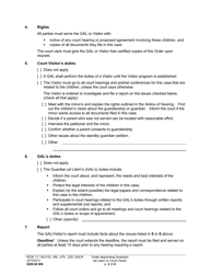 Form GDN M409 Order Appointing Guardian Ad Litem or Court Visitor - Washington, Page 2