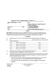 Document preview: Form CR08.0920 Order on Motion to Vacate Record of Felony Conviction - Washington