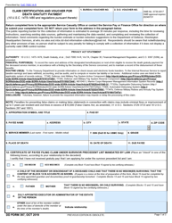 Document preview: DD Form 397 Claim Certification and Voucher for Death Gratuity Payment