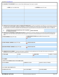 DD Form 397 Claim Certification and Voucher for Death Gratuity Payment, Page 2