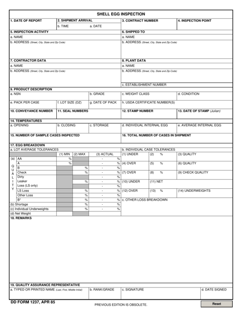 DD Form 1237  Printable Pdf