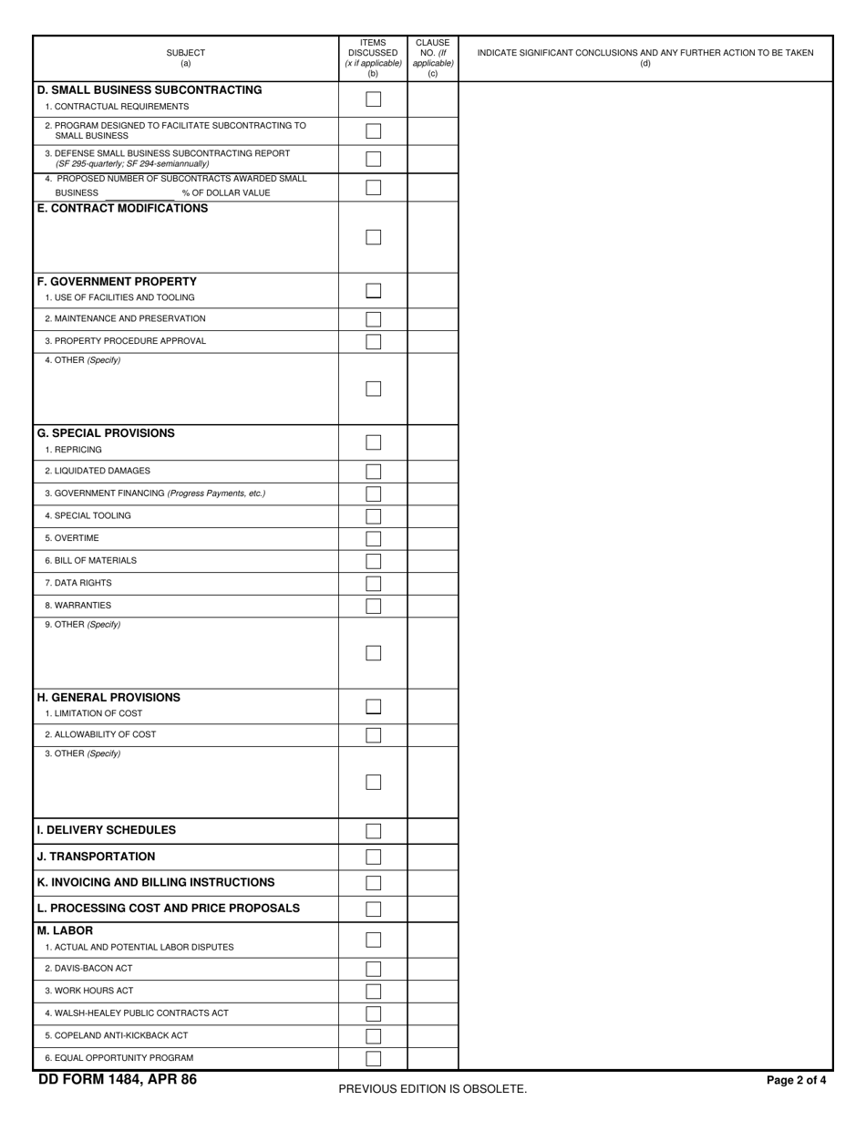 DD Form 1484 - Fill Out, Sign Online and Download Fillable PDF ...