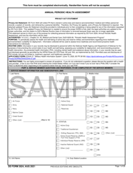 Document preview: DD Form 3024 Annual Periodic Health Assessment - Sample