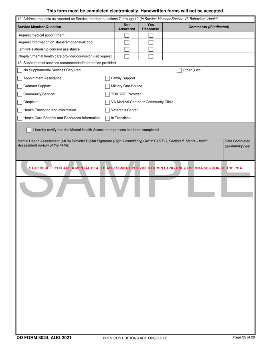 DD Form 3024 Download Printable PDF Or Fill Online Annual Periodic ...