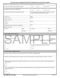 DD Form 3024 Annual Periodic Health Assessment - Sample, Page 2