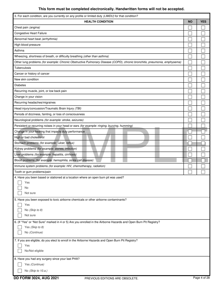 DD Form 3024 Download Printable PDF Or Fill Online Annual Periodic ...