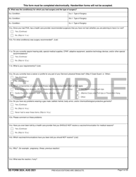 DD Form 3024 Annual Periodic Health Assessment - Sample, Page 5