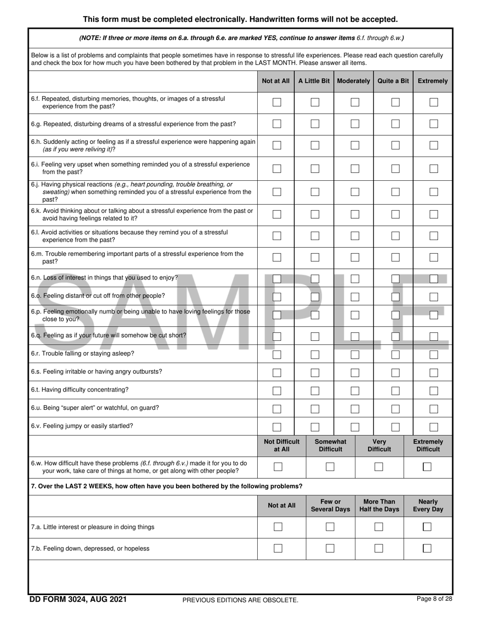 DD Form 3024 Download Printable PDF or Fill Online Annual Periodic ...