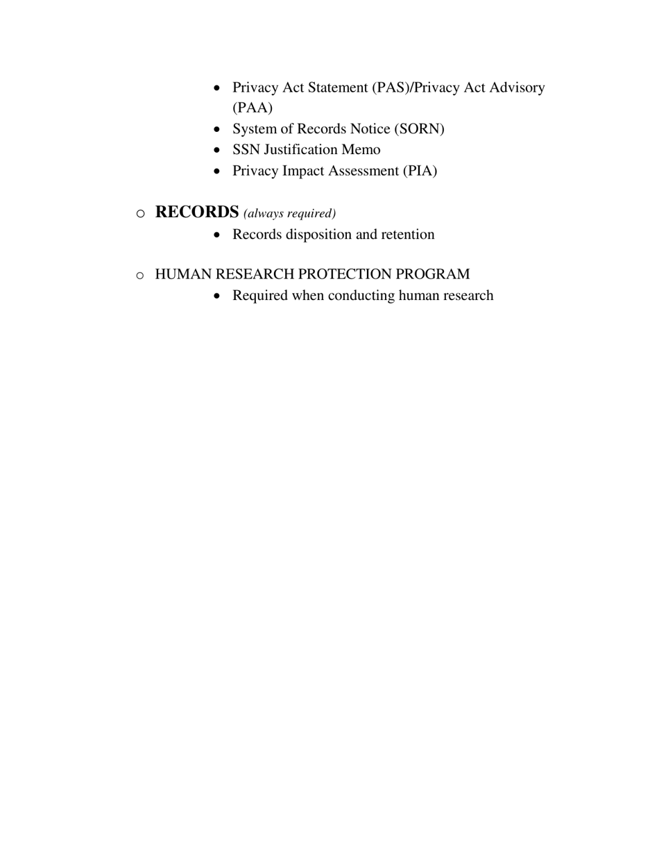 Internal Information Collection Package Review Checklist, Page 4