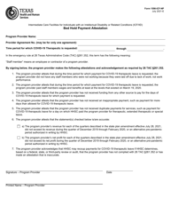 Document preview: Form 1598-ICF-NP Bed Hold Payment Attestation - Texas