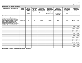 Form 1080 Promotion and Outreach Plan - Texas, Page 2