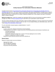 Form 1347 Emflaza Standard Prior Authorization Addendum (Medicaid) - Texas