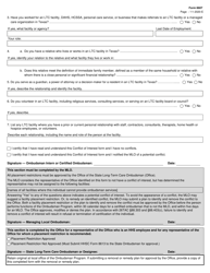 Form 8607 Conflict of Interest Screening of a Representative of the Office - Texas, Page 2