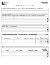Formulario H1700-2-S &quot;Plan Individual De Servicios: Apendice&quot; - Texas (Spanish)