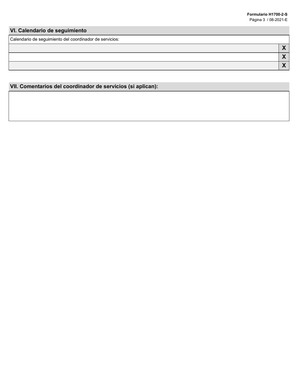 Formulario H1700-2-S Plan Individual De Servicios: Apendice - Texas (Spanish), Page 3