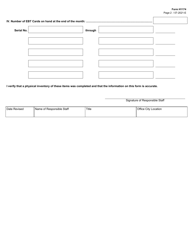 Form H1174 Inventory of Ebt Cards - Texas, Page 2