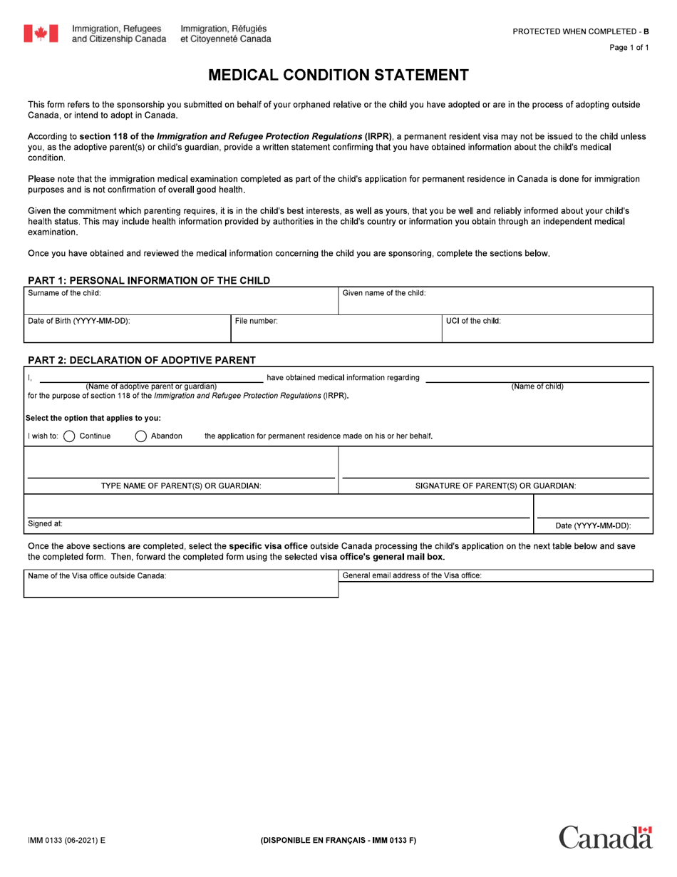 Form Imm0133 Fill Out Sign Online And Download Fillable Pdf Canada Templateroller 8647