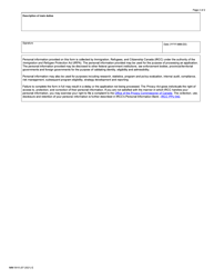 Form IMM5910 Schedule 19B Home Child Care Provider or Home Support Worker - Work Experience - Canada, Page 2