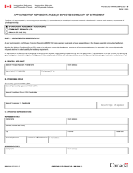 Document preview: Form IMM5956 Appointment of Representative(S) in Expected Community of Settlement Form - Canada