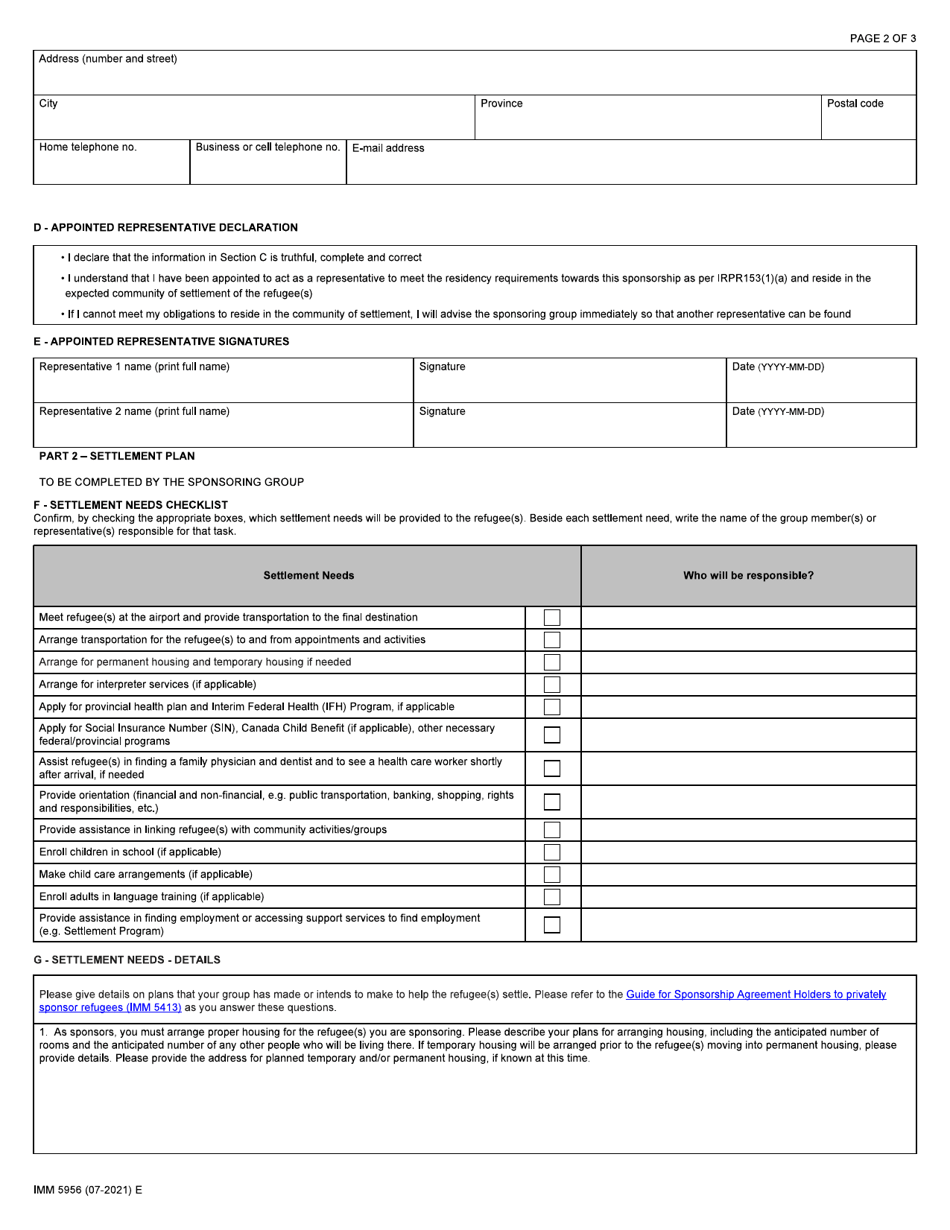 Form IMM5956 Download Fillable PDF Appointment of Representative(S) in ...