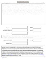 Forme IMM5782 Demande De Renonciation Volontaire Au Statut De Resident Permanent - Canada (French), Page 2