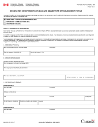 Forme IMM5956 Designation De Representants Dans Une Collectivite D&#039;etablissement Prevue - Canada (French)