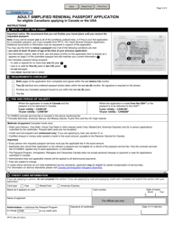 Form PPTC054 Adult Simplified Renewal Passport Application for Eligible Canadians Applying in Canada or the Usa - Canada, Page 3