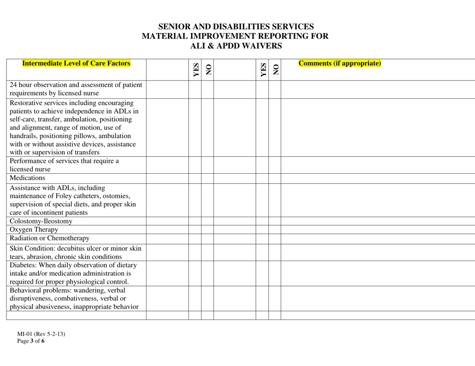 Form MI-01 Material Improvement Reporting for Ali  Apdd Waivers - Alaska, Page 3