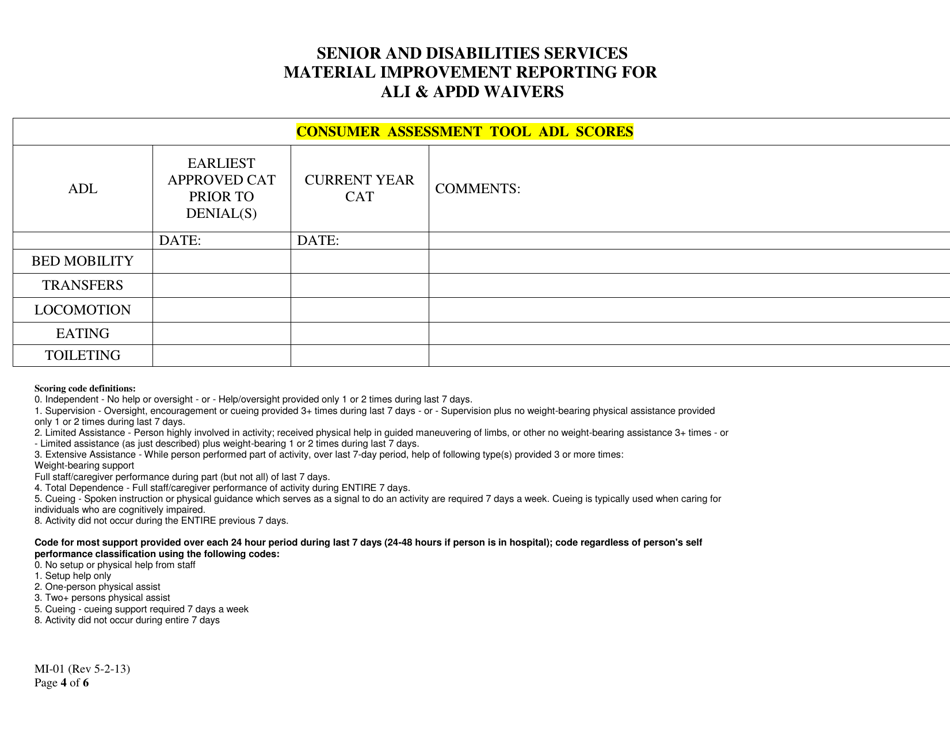 Form MI-01 Material Improvement Reporting for Ali  Apdd Waivers - Alaska, Page 4