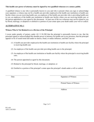 Form PCA-09 Limited Power of Attorney - Alaska, Page 2