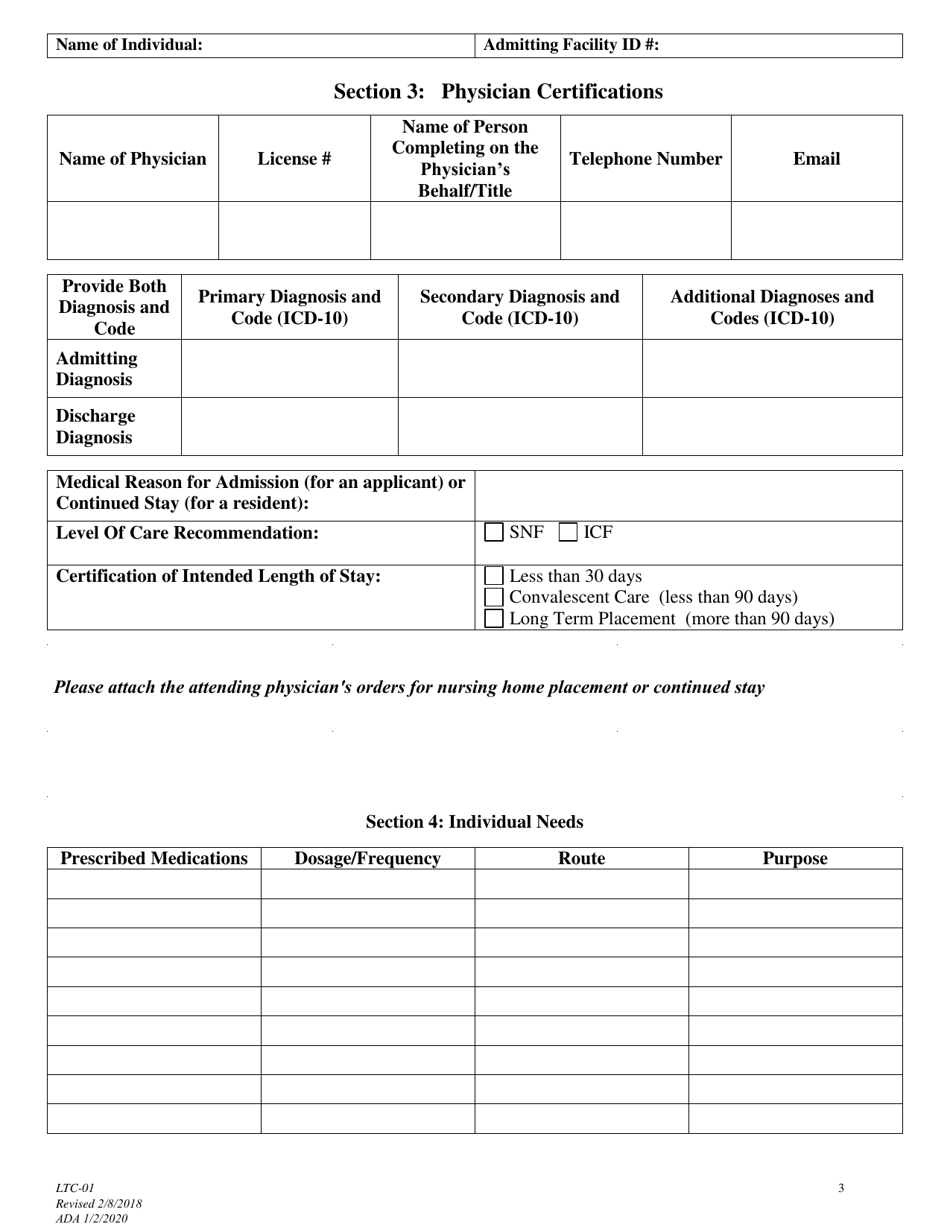 Form LTC-01 Long Term Care (Ltc) Facility Authorization Request - Alaska, Page 3