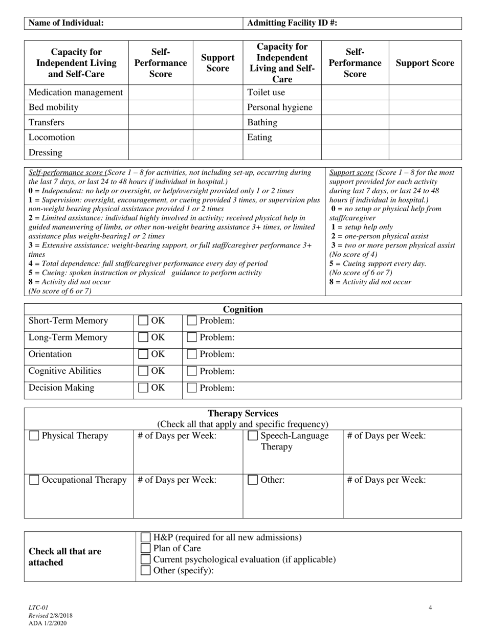 Form LTC-01 Long Term Care (Ltc) Facility Authorization Request - Alaska, Page 4