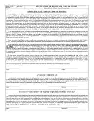 Form CR-52 Explanation of Rights and Plea of Guilty (Habitual Felony Offender- Circuit or District Court) (For Offenses Committed on or After January 30, 2016) - Class D Felonies - Alabama, Page 3