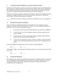 ADEM Form 521 &quot;Application to Participate - Voluntary Cleanup Program&quot; - Alabama, Page 3