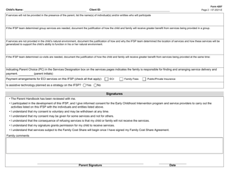 Form 4207 Individualized Family Service Plan (Ifsp) Services Pages - Texas, Page 2