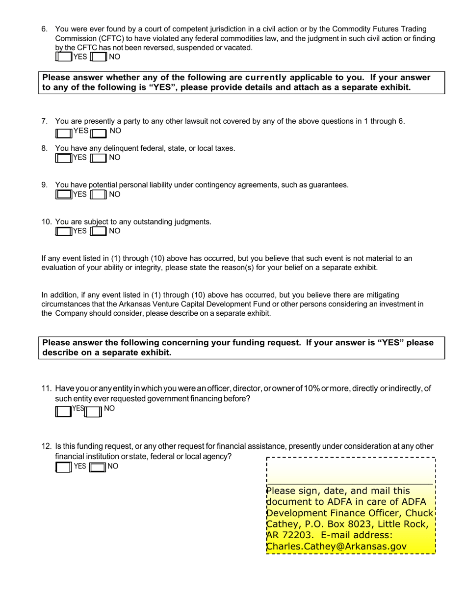 Arkansas-Based Technology Company Application - Arkansas, Page 5