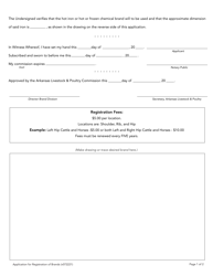 Application for Registration of Brands With the Division of Brand Registry - Arkansas, Page 2