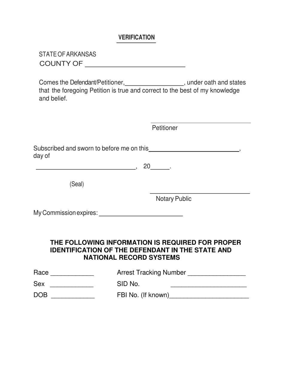 Petition to Dismiss and Seal Offense in Veterans Treatment Speciality Court Proceeding Pursuant to a.c.a. 16-101-106 and a.c.a. 16-90-1401 (And to Seal Separate Previous Offense From Another Court) - Arkansas, Page 4