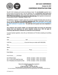 Document preview: Acic Conference Registration Form - Arkansas, 2021