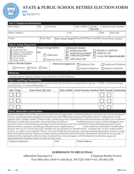 Form 6000-F-13A State &amp; Public School Retiree Election Form - Arkansas