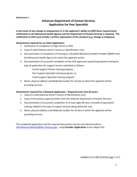 DAABHS Form 900 Attachment 1 Family Support Partner/Peer Support Specialist/Youth Support Specialist Standards Provider Application - Arkansas, Page 13