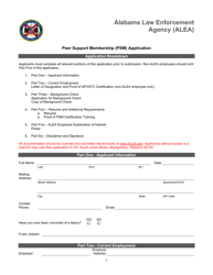 Document preview: Peer Support Membership (Psm) Application - Alabama