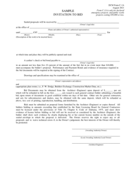 DCM Form C-1A &quot;Sample Invitation to Bid&quot; - Alabama