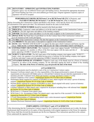 DCM Form B-7 Checklist - Preparation and Approval of Construction Contracts and Bonds Submitted on Paper - Alabama, Page 2
