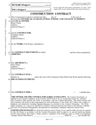Document preview: DCM Form 9-A Construction Contract - Alabama